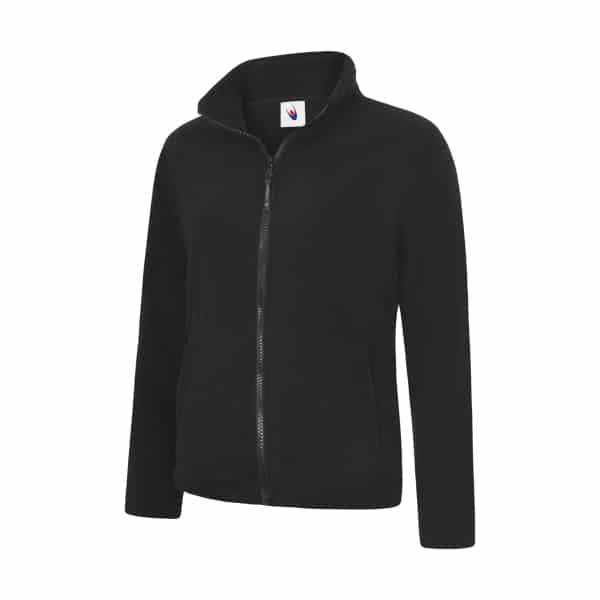 UC608 BLACK - Uneek Classic Full Zip Fleece Jacket - Ladies Fit
