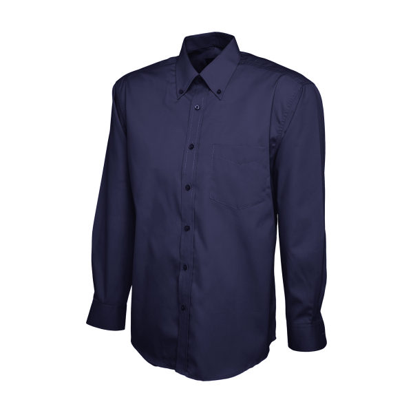 UC701 Navy - Uneek Mens Pinpoint Oxford Full Sleeve Shirt