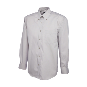 UC701 Silver Grey - Uneek Mens Pinpoint Oxford Full Sleeve Shirt