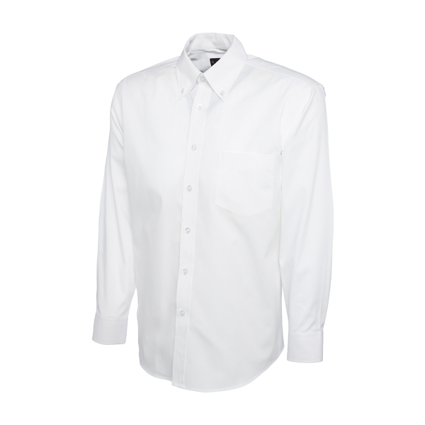 UC701 White - Uneek Mens Pinpoint Oxford Full Sleeve Shirt