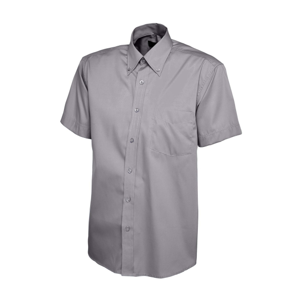 UC702 Charcoal - Uneek Mens Pinpoint Oxford Half Sleeve Shirt