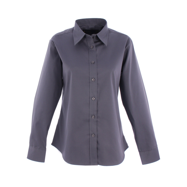 UC703 Charcoal - Uneek Ladies Pinpoint Oxford Full Sleeve Shirt
