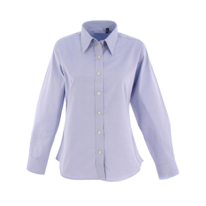 UC703 Light Blue - Uneek Ladies Pinpoint Oxford Full Sleeve Shirt