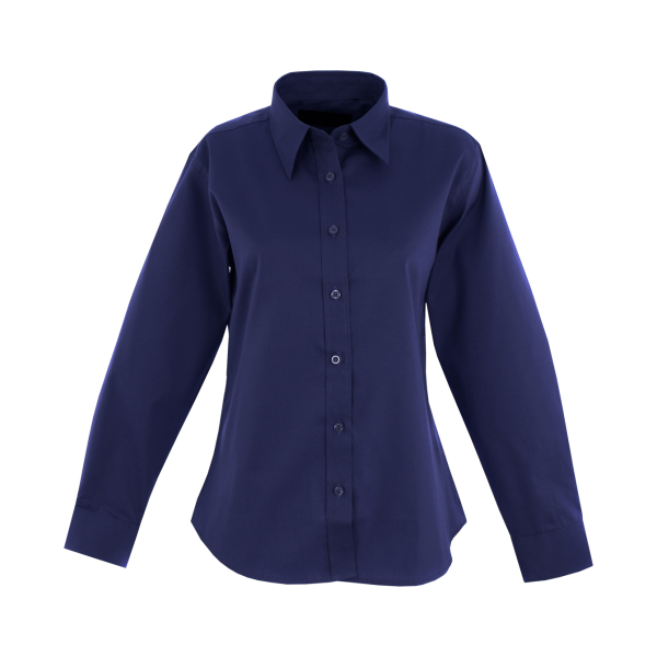 UC703 Navy - Uneek Ladies Pinpoint Oxford Full Sleeve Shirt