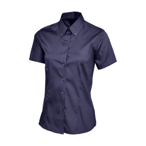 UC704 Navy - Uneek Ladies Pinpoint Oxford Half Sleeve Shirt