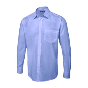 UC71 MID BLUE - Uneek Tailored Long Sleeve Poplin Shirt - Men’s Fit