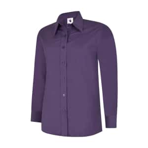 UC711 PURPLE - Uneek Poplin Full Sleeve Shirt - Ladies Fit