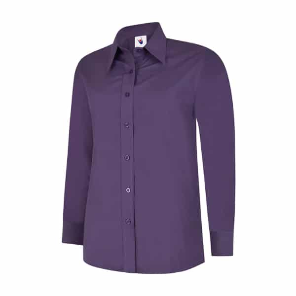 UC711 PURPLE - Uneek Poplin Full Sleeve Shirt - Ladies Fit