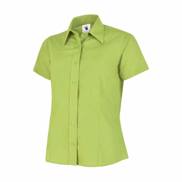 UC712 LIME - Uneek Poplin Half Sleeve Shirt - Ladies Fit