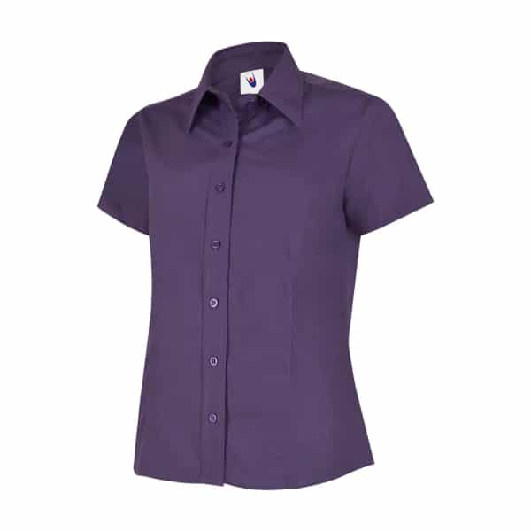 UC712 PURPLE - Uneek Poplin Half Sleeve Shirt - Ladies Fit