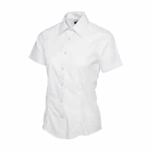 UC712WHITE - Uneek Poplin Half Sleeve Shirt - Ladies Fit