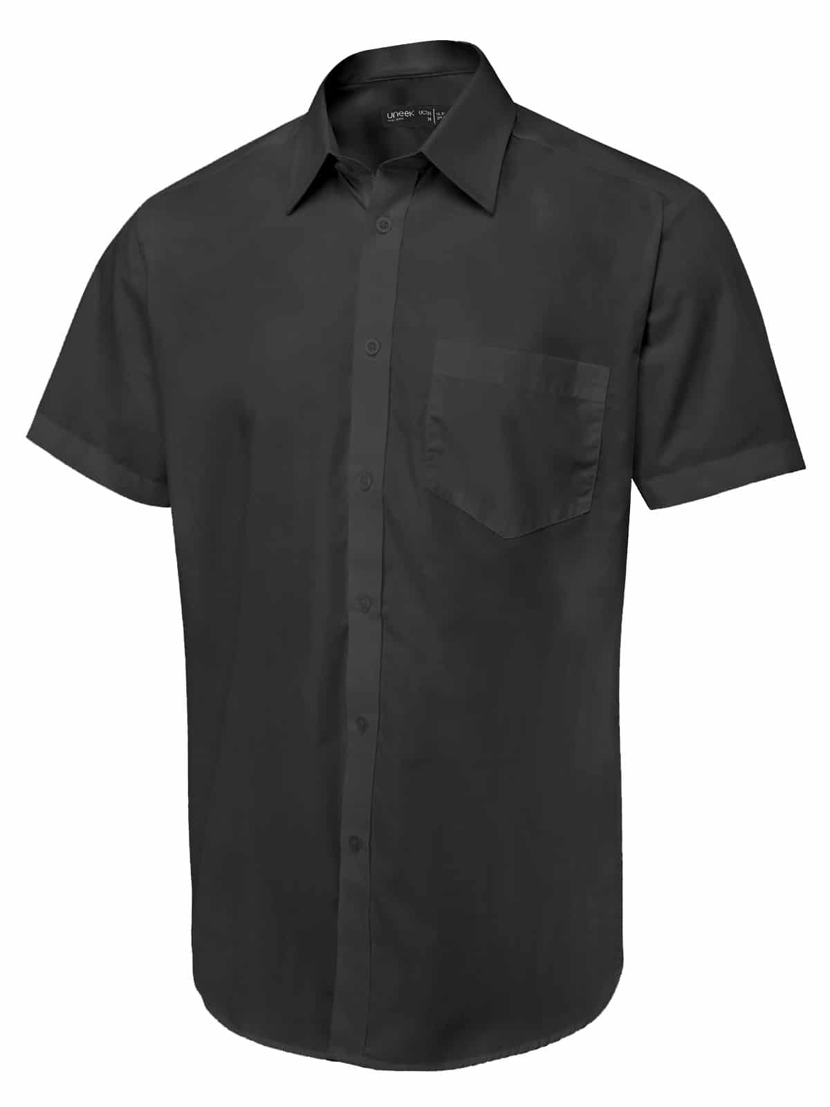 Uneek Tailored Short Sleeve Poplin Shirt | Men's Fit