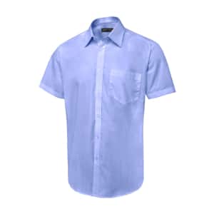 UC714 MID BLUE - Uneek Tailored Short Sleeve Poplin Shirt - Men’s Fit