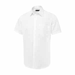 UC714 WHITE - Uneek Tailored Short Sleeve Poplin Shirt - Men’s Fit