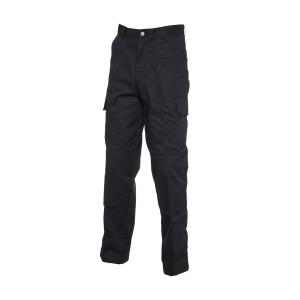 UC904 Black - Uneek Cargo Trousers with Knee Pad Pockets - Long