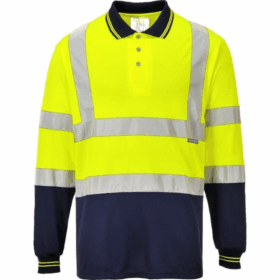 Portwest Two-tone hi-vis long sleeve polo