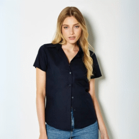 Kustom Kit Workplace Short-Sleeved Oxford Blouse – Ladies Fit