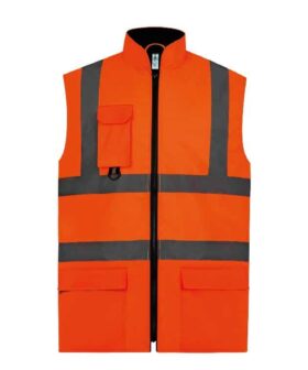 Beacon Estate Hi Vis Padded Bodywarmer - Orange