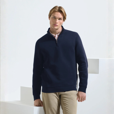 Asquith & Fox 1/4 Zip Premium Sweatshirt 2 male model wearing asquith and fox 1/4 zip premium sweatshirt