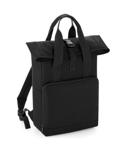 bg118 black ft2 - Bagbase Twin Handle Roll-Top Backpack