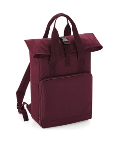 bg118 burgundy ft2 - Bagbase Twin Handle Roll-Top Backpack