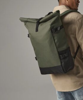 Block roll-top backpack