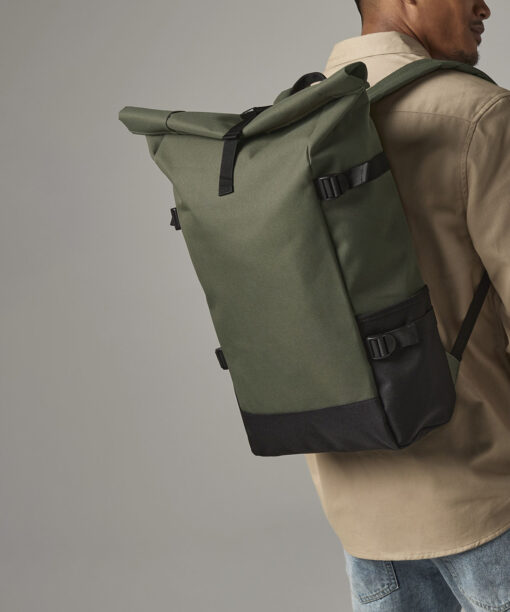 Block roll-top backpack