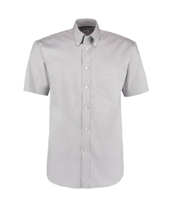 kk109 silvergrey ft2 - Kustom Kit Oxford Shirt Short-Sleeved