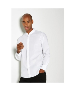 kk161 ls00 20243 - Kustom Kit Mandarin Collar Shirt Long-Sleeved - Men's