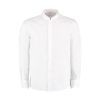 kk161 white ft - Kustom Kit Mandarin Collar Shirt Long-Sleeved - Men's