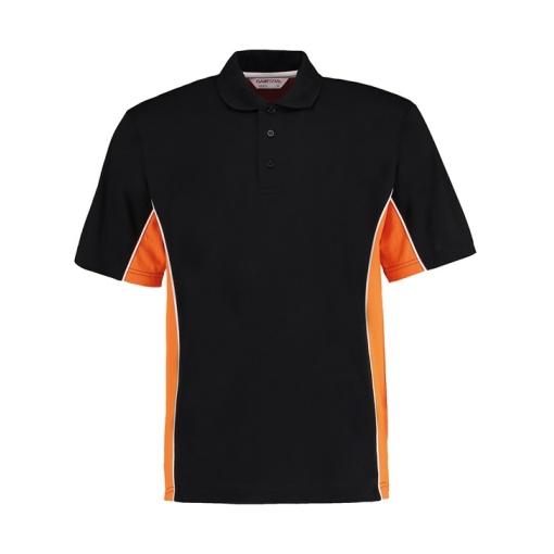 kk475 black orange white ft2 - Kustom Kit Gamegear Track Polo
