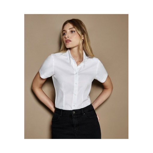 kk701 ls00 20242 - Kustom Kit Corporate Oxford Blouse Short Sleeved - Women's