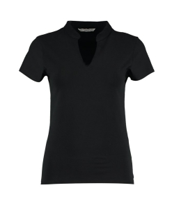 kk770 black ft - Kustom Kit Mandarin Collar Corporate Top - Women's