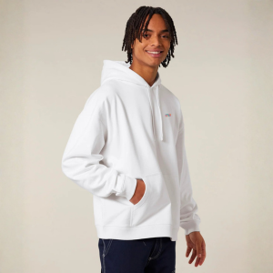 man wearing a white stanley stella slammer 2.0 hoodie