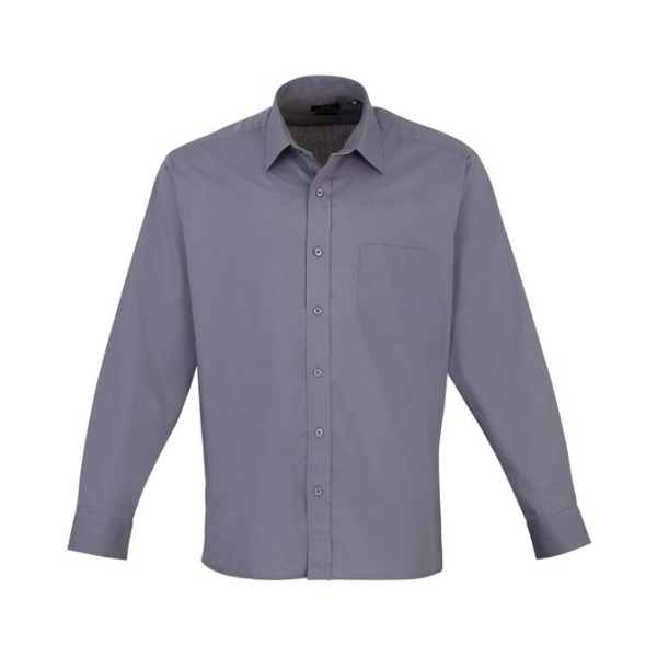 pr200 steel ft - Premier Long Sleeve Poplin Shirt