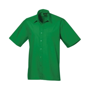 pr202 emerald ft - Premier Short Sleeve Poplin Shirt