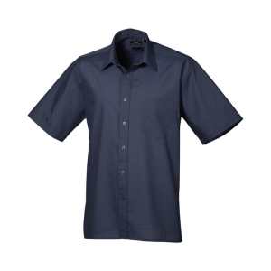 pr202 navy ft - Premier Short Sleeve Poplin Shirt