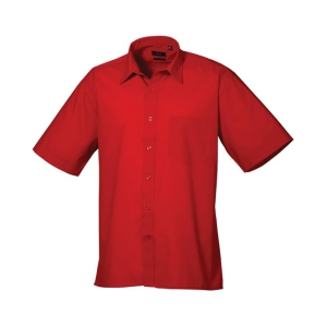 pr202 red ft - Premier Short Sleeve Poplin Shirt