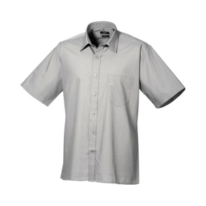 pr202 silver ft - Premier Short Sleeve Poplin Shirt