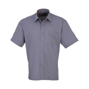 pr202 steel ft - Premier Short Sleeve Poplin Shirt