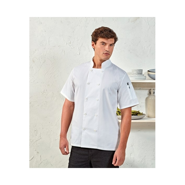 pr656 ls00 2022 - Premier Short Sleeve Chef's Jacket
