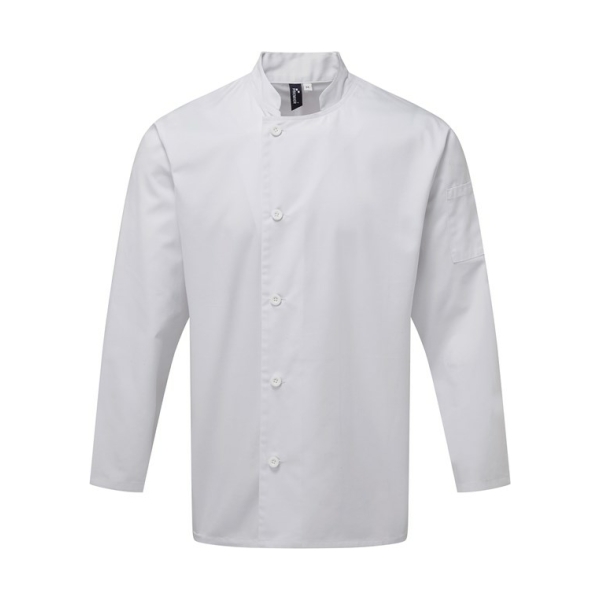 pr901 white ft2 - Premier Essential Long Sleeve Chef's Jacket