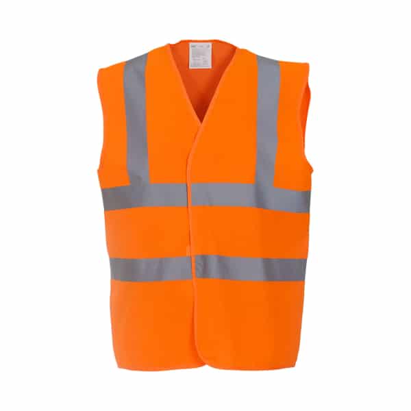 Yoko Mens Hi-Vis Viz Sleeveless Workwear Full Zip Gilet Safety Vest New 