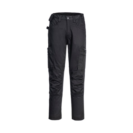 pw134 black ft - Portwest WX2 Stretch Trade Trousers