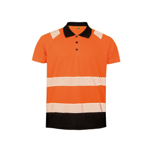 r501x fluorescentorange black ft - Result Recycled Safety Polo
