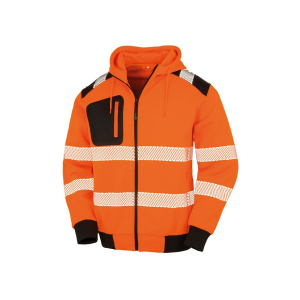r503x fluorescentorange black ft - Result Recycled Robust Zipped Safety Hoodie