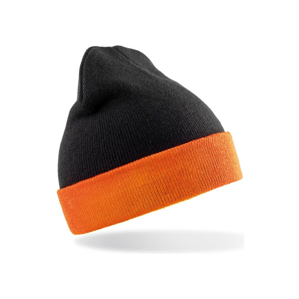 rc930 black orange ft2 - Result Recycled Black Compass Beanie