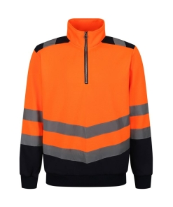 rg466 orange navy ft2 - Regatta Hi-Vis 1/4 Zip Sweatshirt