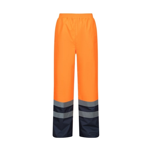 rg468 orange navy ft - Regatta Pro Hi-Vis Insulated Overtrousers