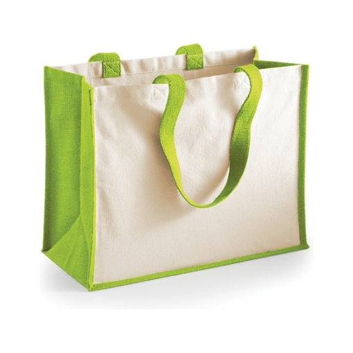 wm422 applegreen ft2 - Westford Mill Jute Classic Shopper Bag